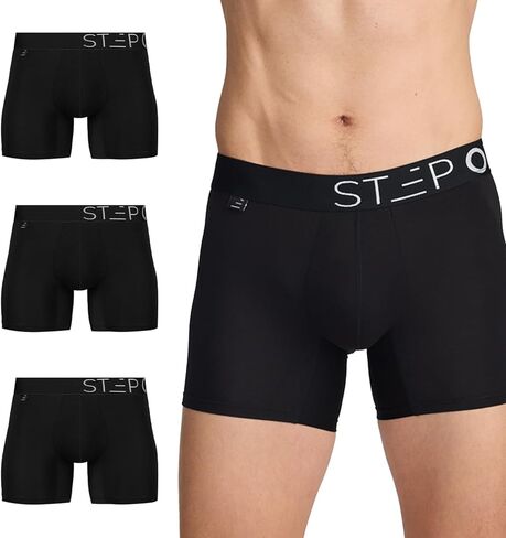 STEP ONE Mens Underwear Trunks, Pack of 3, Anti-Chafing Men's Trunks Underwear, Comfortable Moisture WIcking Boxers for Men in Saudi Arabia