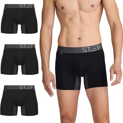 STEP ONE Mens Underwear Trunks, Pack of 3, Anti-Chafing Men's Trunks Underwear, Comfortable Moisture WIcking Boxers for Men in Saudi Arabia