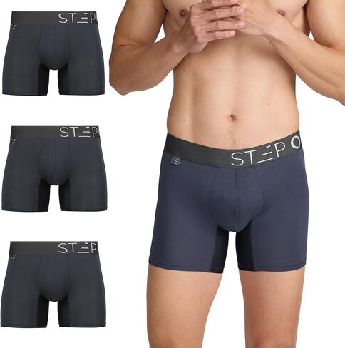 STEP ONE Mens Underwear Trunks, Pack of 3, Anti-Chafing Men's Trunks Underwear, Comfortable Moisture WIcking Boxers for Men in Saudi Arabia