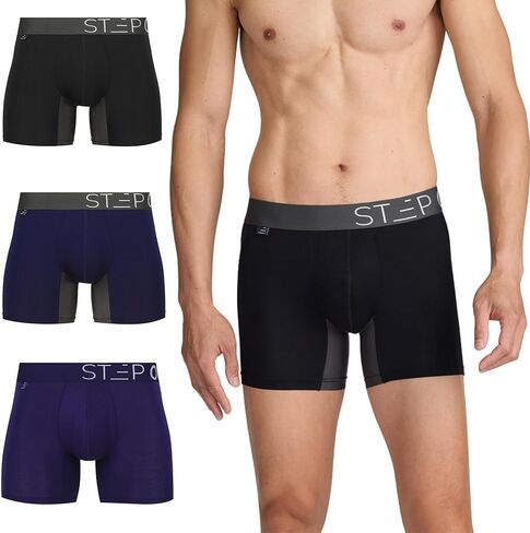 STEP ONE Mens Underwear Trunks, Pack of 3, Anti-Chafing Men's Trunks Underwear, Comfortable Moisture WIcking Boxers for Men in Saudi Arabia