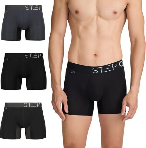 STEP ONE Mens Underwear Trunks, Pack of 3, Anti-Chafing Men's Trunks Underwear, Comfortable Moisture WIcking Boxers for Men in Saudi Arabia