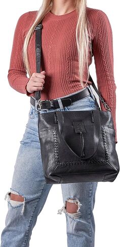 Lady Conceal Concealed Carry Leather Tote Bag for Women - Eden with Universal Holster for Gun in Saudi Arabia