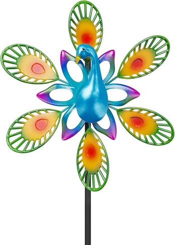 Metal Wind Spinners Outdoor, 360° Wind Sculpture Spinner with Metal Stake, Waterproof Spinners Green Kinetic Wind Spinner for Yard Lawn Decor (A- Colourful 1PC) in Saudi Arabia