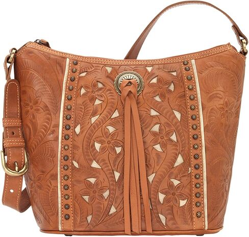 American West Hill Country Zip Top Bucket Tote - Genuine Leather Handbag for Women in Saudi Arabia