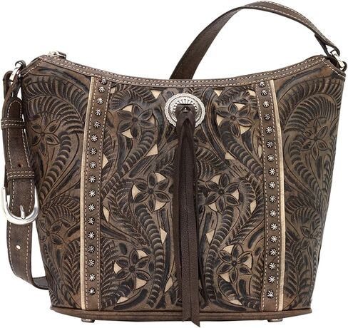 American West Hill Country Zip Top Bucket Tote - Genuine Leather Handbag for Women in Saudi Arabia