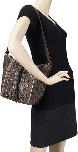 American West Hill Country Zip Top Bucket Tote - Genuine Leather Handbag for Women in Saudi Arabia