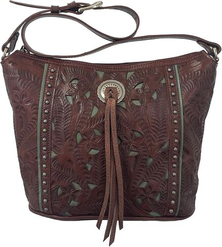American West Hill Country Zip Top Bucket Tote - Genuine Leather Handbag for Women in Saudi Arabia