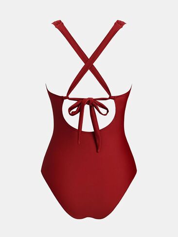 CUPSHE Women's One Piece Swimsuit Cutout Back Bathing Suit Twist Plunging Neck Crisscross in Saudi Arabia