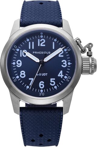 PRAESIDUS | A-5 UDT - Dive Watches for Men, Men's Wrist Watches - Military - Case 38mm, Blue Sunray Dial, 20 ATM, Assembled in The USA | Automatic, Gift in Saudi Arabia