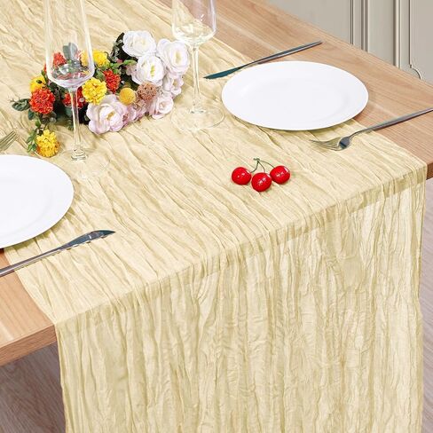 12 Pack Cheesecloth Table Runner, Runner Gauze Boho Wedding Decor Romantic Table Runner for Wedding Birthday Party(35" x 118") (Terracotta) in Kuwait