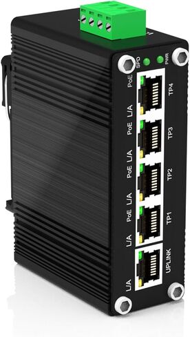 4 Ports PoE Gigabit Industrial Ethernet Switch PoE+ Fiber Switch with 100/1000M SFP IEEE 802.3at PoE Supporting Din-Rail 12~48V DC Input in Saudi Arabia