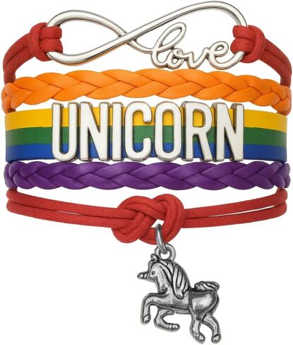 Unicorn Bracelet – Infinity Love Charm with Rainbow Bands and Unicorn Pendant – Giftable in Saudi Arabia
