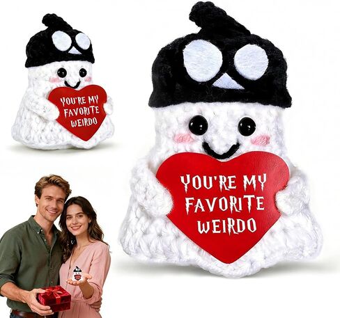 TI-EDC هدايا عيد الحب المضحكة لصديقها وصديقتها هدية عيد ميلاد I Love You Weirdo Skull Crochet Doll للرجال هدايا الزفاف السنوية له هدية عيد ميلاد مخيفة للزوجين in Saudi Arabia