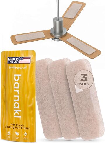 Pet Fresh Ceiling Fan Filters | Made with Zeolite to Trap Pet Odors, Dander & Dust | Unscented Fan Blade Filter, Fits All Ceiling Fans (5-Pack) in Kuwait