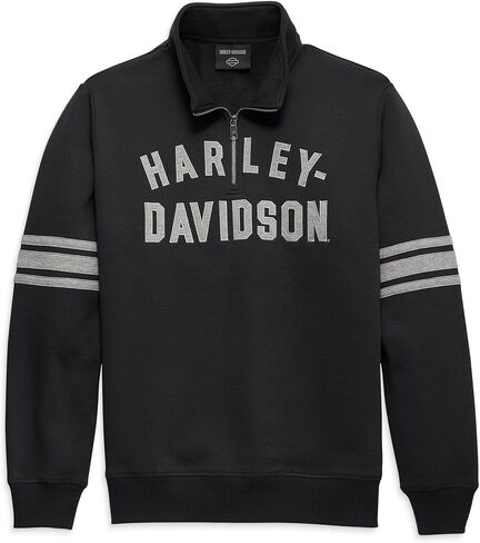 Harley-Davidson Men's Staple 1/4 Zip Pullover, Black Beauty - 96014-23VM in Saudi Arabia