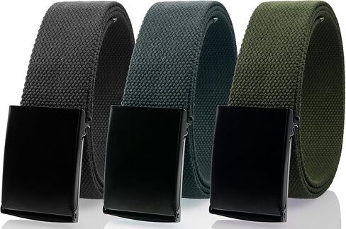 Gelante Fully Adjustable Canvas Web Belt with Black Flip Top Buckle 50'' Long in Saudi Arabia