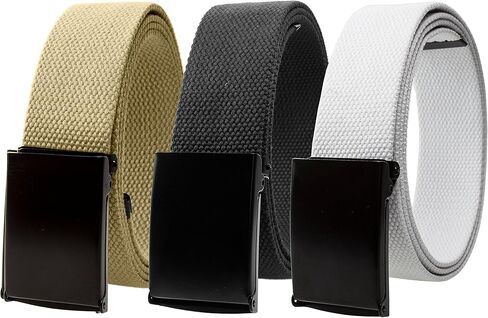 Gelante Fully Adjustable Canvas Web Belt with Black Flip Top Buckle 50'' Long in Saudi Arabia