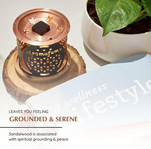 Royal Sandal Incense Bricks (2 x 9 Bricks) & Snowflake Exotic Burner by Aromafume | Made with Sandal Flower & Sandalwood | Ideal for Prayer and Rituals | Natural, Low Smoke, Non-Toxic in Saudi Arabia
