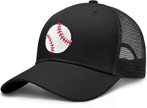 Cool Embroidered Pattern Baseball Cap,Adjustable Fit Trucker Caps,Quick-Dry Comfort Gift for Men Women Accessory-Black in Saudi Arabia
