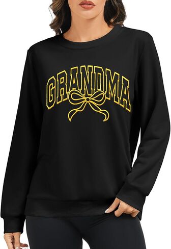 سويت شيرت الجدة للنساء، هدايا الجدة، سويت شيرت كاجوال مطرز برقبة دائرية in Kuwait