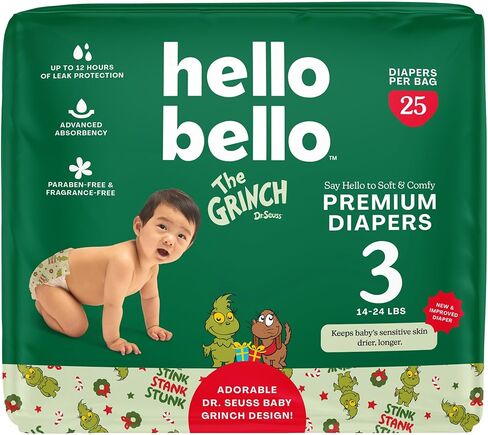 Hello Bello Diapers, Size 2 (10-16 lbs) Superstars, 30 Count of Premium Disposable Baby Diapers, Hypoallergenic with Soft, Cloth-Like Feel in Kuwait