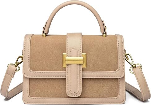 Micmores Mini Crossbody Bag, Faux Suede & Vegan Leather Small Square Purse for Women, Top Handle Shoulder Clutch in Saudi Arabia