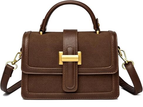 Micmores Mini Crossbody Bag, Faux Suede & Vegan Leather Small Square Purse for Women, Top Handle Shoulder Clutch in Saudi Arabia