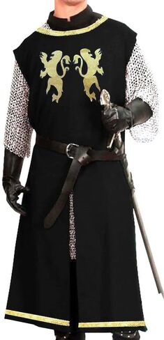 SUNLEXA Medieval Knight Viking Tunic cosplay Halloween costume Shirts Men's Costumes Renaissance Surcoat Tabard LARP (S-6XL) in Saudi Arabia