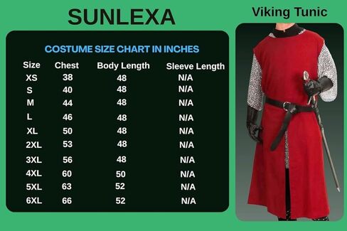 SUNLEXA Medieval Knight Viking Tunic cosplay Halloween costume Shirts Men's Costumes Renaissance Surcoat Tabard LARP (S-6XL) in Saudi Arabia
