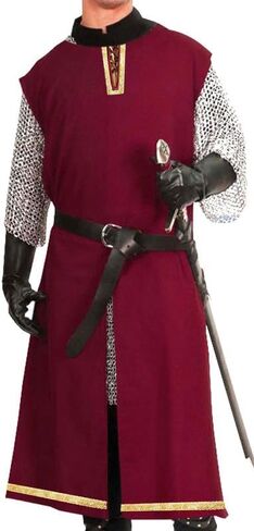 SUNLEXA Medieval Knight Viking Tunic cosplay Halloween costume Shirts Men's Costumes Renaissance Surcoat Tabard LARP (S-6XL) in Saudi Arabia