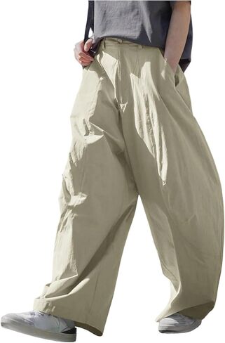OYOANGLE Men's Baggy Wide Leg Dress Pants Zipper Fly Long Loose Casual Pants with Pockets in Saudi Arabia