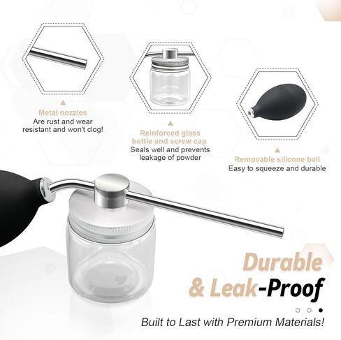 Refillable Powder Spray Bottle for Hair Building Fibers, Dry Shampoo & Cosmetic Powders - Leak-Proof Hair Fiber Applicator with Precision Nozzle, Portable Powder Dispenser for Men and Women ﻿ ﻿ in Saudi Arabia