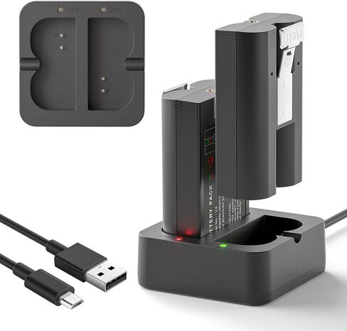 e egoway 2 pack 6400mah rechargeable recargeable butaction with charger station متوافقة مع أدوات أبواب الفيديو الدائرية وكاميرات الأمن (Doorbell 2/3/4 ، stick up cam ، spotlight cam) in Kuwait