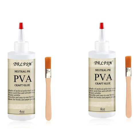 PH PVA PVA لاصق ، غراء الكتب الخالي من الأحماض ، الجفاف ، واضحة وتبقى مرنة ، لاصق لإصلاح الكتب ، الإطار والحرف | آمن للورق (4 أوقية) in Kuwait