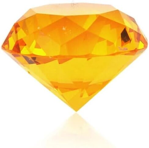 Artificial Crystal Diamond Cutting Process Multicolor Colored Crystal Diamond Ornament Creative Desktop(3cm,Amber) in Saudi Arabia