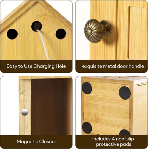 Family Time Phone Organizer — Bamboo Phone Storage Box with Charging Ports, Holds Up to 6 Phones Self-Discipline Phone Holder Helps Children and Adults Regain Focus in Saudi Arabia