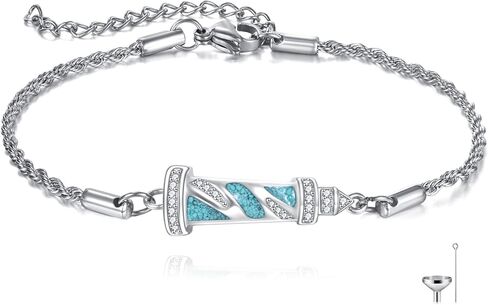 ONEFINITY Lighthouse Urn Bracelet For Human Ashes 925 Sterling Silver Lighthouse Cremation Bracelet Memorial Jewelry Gift for Women Men in Saudi Arabia