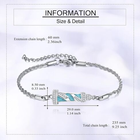 ONEFINITY Lighthouse Urn Bracelet For Human Ashes 925 Sterling Silver Lighthouse Cremation Bracelet Memorial Jewelry Gift for Women Men in Saudi Arabia