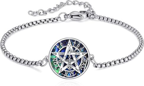 Seven Archangels/Cross Virgin Mary Bracelet Tetragrammaton Sterling Silver Seal of The 7 Archangel Michael Medal Bracelet Religious Jewelry for Men Women in Saudi Arabia