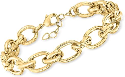 Ross-Simons 14kt Yellow Gold-Plated Oval-Link Bracelet. 7 inches in Saudi Arabia