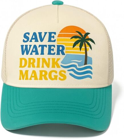 قبعة Save Water Drink Margs Trucker - قبعة نكتة مضحكة - قبعة شبكية كلاسيكية مع روح الدعابة الخفيفة in Kuwait