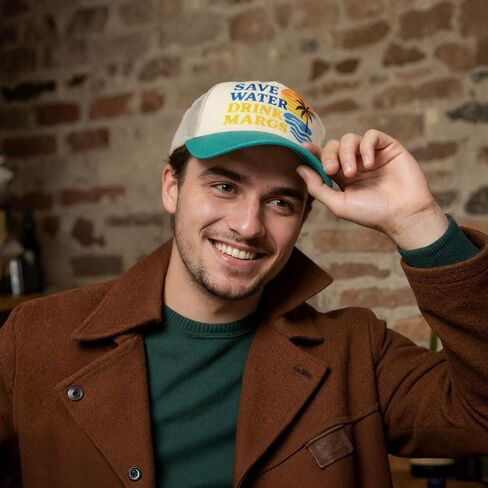 قبعة Save Water Drink Margs Trucker - قبعة نكتة مضحكة - قبعة شبكية كلاسيكية مع روح الدعابة الخفيفة in Kuwait