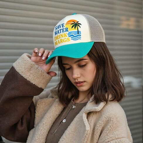 قبعة Save Water Drink Margs Trucker - قبعة نكتة مضحكة - قبعة شبكية كلاسيكية مع روح الدعابة الخفيفة in Kuwait