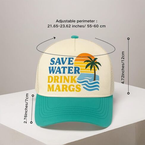 قبعة Save Water Drink Margs Trucker - قبعة نكتة مضحكة - قبعة شبكية كلاسيكية مع روح الدعابة الخفيفة in Kuwait