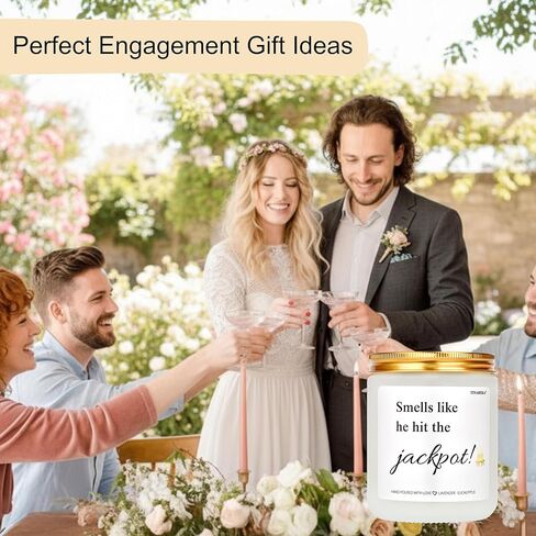 Engagement Gifts for Couples – Lavender Scented Soy Wax Candle, Romantic Engaged Gifts for Women, Bride to Be, Fiance, or Future Mrs, Perfect Engagement Party Decoration in Saudi Arabia