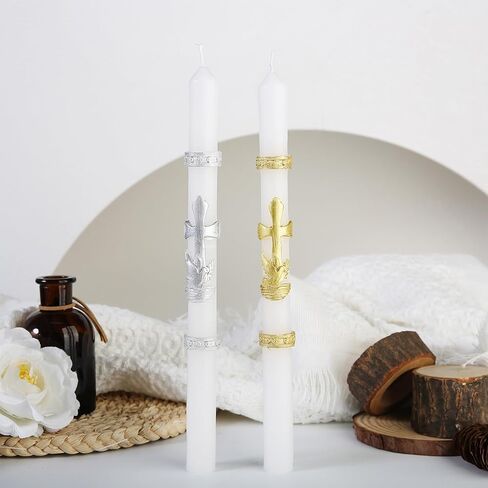 Baptism Candle for Boys Girls - Baptismal Candles Catholic for Baptism - Velas para Bautizo de Niño - Velas de Bautizo in Saudi Arabia