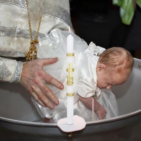 Baptism Candle for Boys Girls - Baptismal Candles Catholic for Baptism - Velas para Bautizo de Niño - Velas de Bautizo in Saudi Arabia