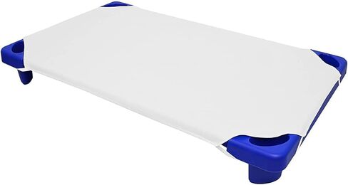 Cot Sheets for Daycare 12 Pieces Standard Size Daycare Pre-School Cot Sheet 22 x 52 Inches Toddler Cot Sheets Breathable Polycotton Cot Bed Cover Sheet - Navy Blue, LA 01 -52 in Saudi Arabia