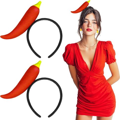 Fruits Headband Halloween Costume for Kid to Adult, Funny Banana/Pickle/Chili Pepper Hat Men Women in Saudi Arabia