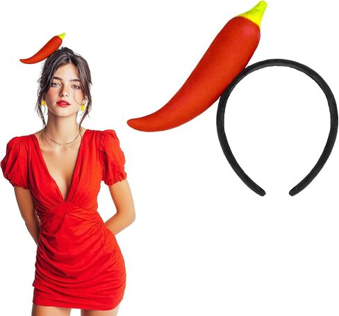Fruits Headband Halloween Costume for Kid to Adult, Funny Banana/Pickle/Chili Pepper Hat Men Women in Saudi Arabia